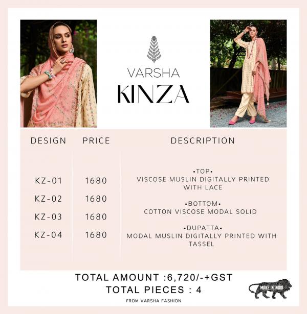 Varsha Kinza New Exclusive viscose Exclusive  Designer Salwar Suit Collection